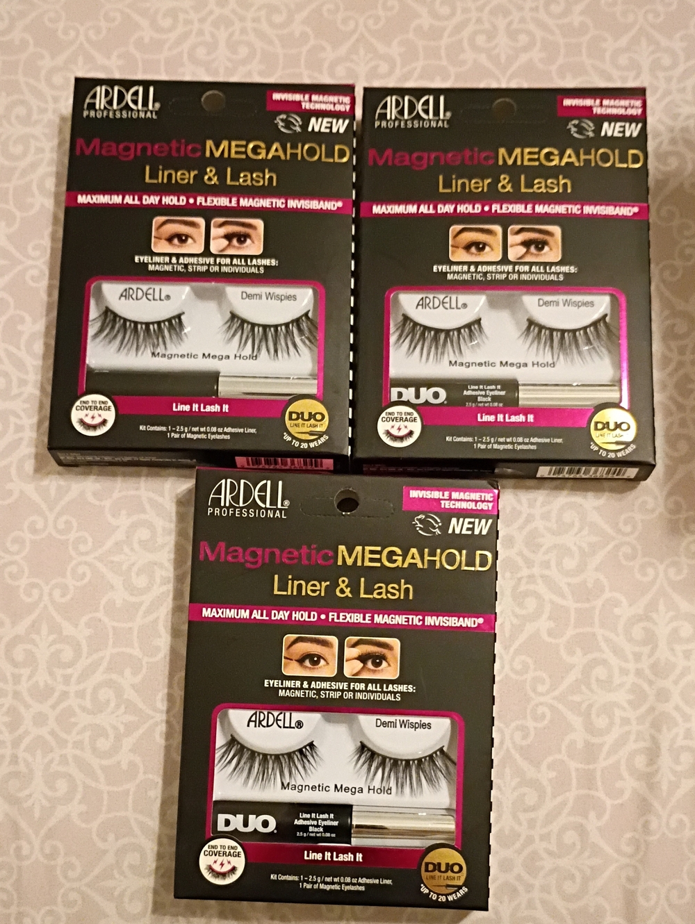 Ardell Magnetic Megahold Liner & Lash Duo Demi Wispies 3pk Bundle